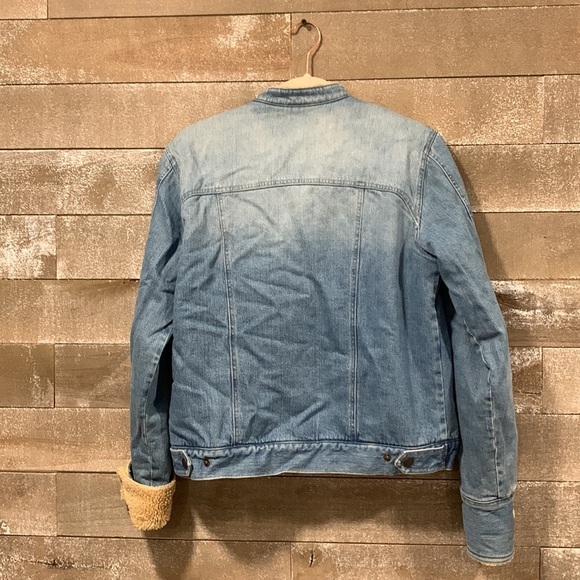 RuffHewn well worn fleece lined jean jacket size Medium - Picture 7 of 11